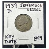 1939-D Jefferson Nickel - Key Date