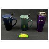 Thermos Coffee Cup & 2 Ceramic Mugs