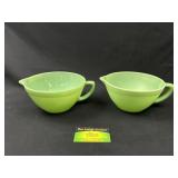 2 Fire King Jadeite Mixing Bowls