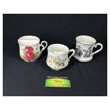 Floral Ceramic Mustache Cups