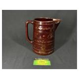 8" Brown Mar Crest Stone Ware Pitcher