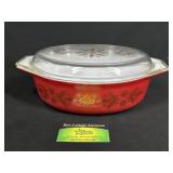 Golden Poinsettias Pyrex oval Casserole