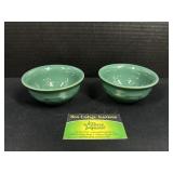 Longaberger Pottery Green Relish dishes