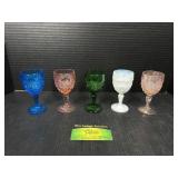 Degenhart 5 pc Buzz saw wine glasses