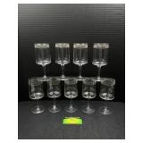 9 Lenox Crystal Mystique Water Goblets