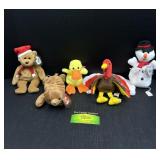 5 Beanie Babies Gobble and Cubbie New