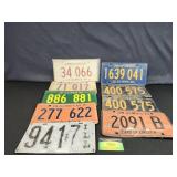 Nine license plates