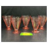 5 Jeannette floral pink footed tumblers