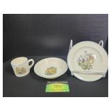 3pc Salem China Childrens dishes with