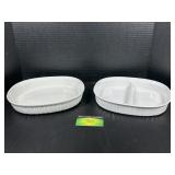 Corningware French white Casserole And Split Dish