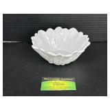 White Milk Glass Flower Bowl