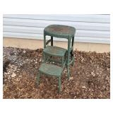 Green Metal Step Stool