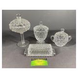 3 Fostoria Covered candy & butter dish