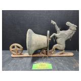 Cast iron horse bell outdoor decor