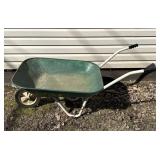 Green Metal Wheelbarrow