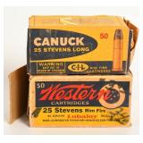 100 Rounds Of .25 Stevens Ammunition