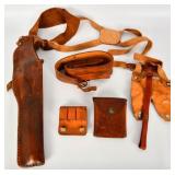 Leather Shoulder Holster, Ammo Pouches & Sling,