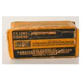 50 Rounds Of Canadian .25 Stevens Ammunition