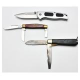 3 Various Branded Folding Pocket Knives