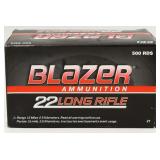 500 Rounds Of Blazer .22 LR Ammunition