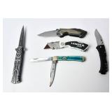 5 Various Style Folding Pocket Knives