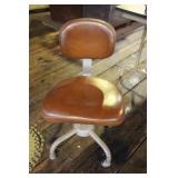 Metal & Leather Rolling Office Chair