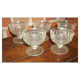 Vtg Set of 5 Geometric Sherbert Glasses