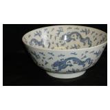 Very Large 4 Lamps Japanese Porcelain Ware Bowl