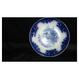 Antique Flow Blue Plate by Amox Davenport