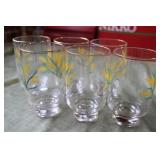 Blue Viking Wheat Pattern Glasses 6 Tumblers