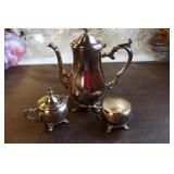 Silver Plate Coffee Server Coffee Pot/Sugar/Creamr