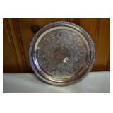 Small Round Silverplate Serving Tray