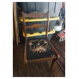 Needlepoint Chair  Rose Carved Mahagony Chair