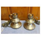 Pair of 2 Pewter Finish Electrical Lamps