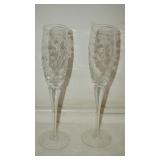 Two Millennium Champaign Flutes Bubble Design