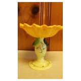 Sun Flower Pedestal Bird Bath Candle Holder