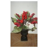 Pair of Berry and Poinsetta Centerpiece