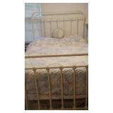 Wrought Iron Queen Bed with Bedding