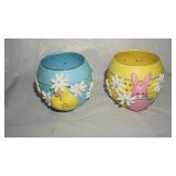 Two Spring Themed Candle Holders