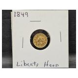1849 Liberty Head $1 Gold Coin