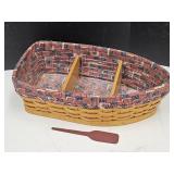 Longaberger Basket  Boat Shel with Oar 7 x 13"