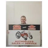 Embossed FORD Tractor Dealer Metal Sign 36x 24"