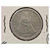 1877 S Seated Liberty Silver Quarter
