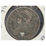 1812 Bust Silver Half Dollar Coin w/ Letter Edge