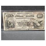 1889 Bank of Dayton $10 Ntl Currency