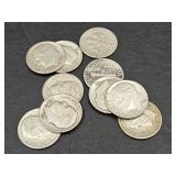 1949 D 10 Silver Dimes