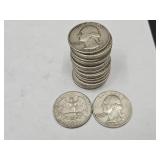 20- 1961 D Washington Silver Quarter Coins