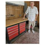 Craftsman Toolbox w Wood Top approx 44" w 33"h