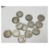 13   Buffalo Nickels Coins
