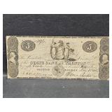 1822 State Bank of Trenton $5 Note